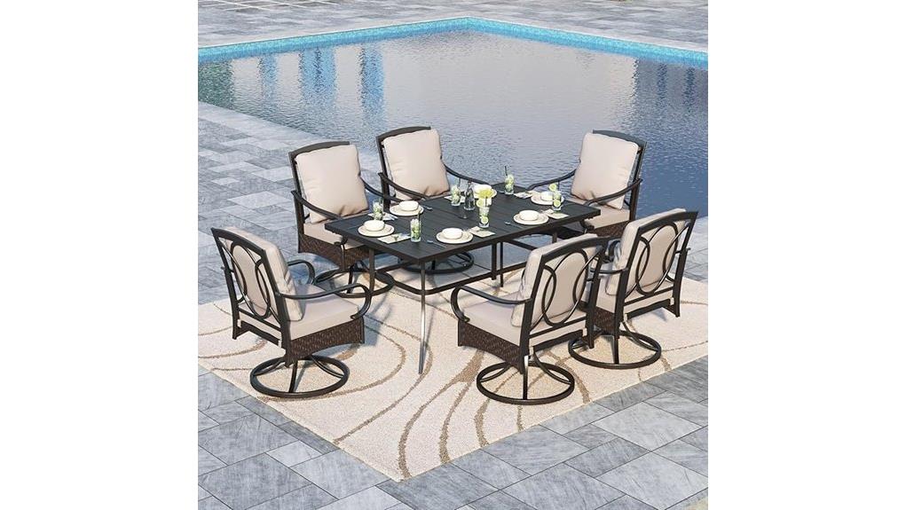 seven piece elegant outdoor dining
