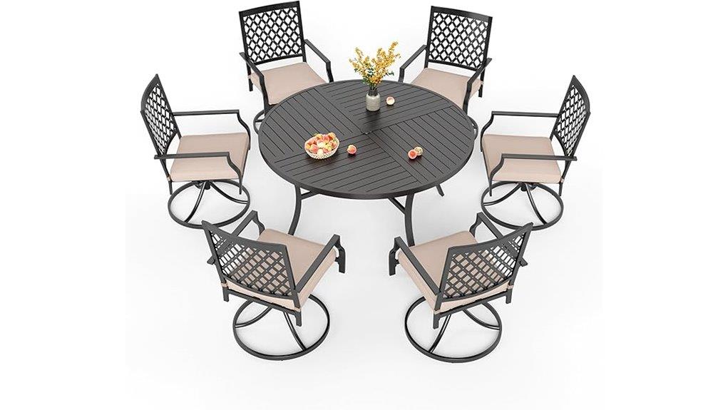 seven piece outdoor dining set