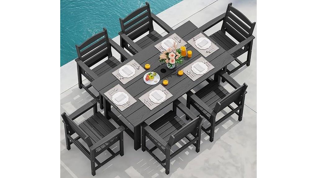 seven piece outdoor dining set
