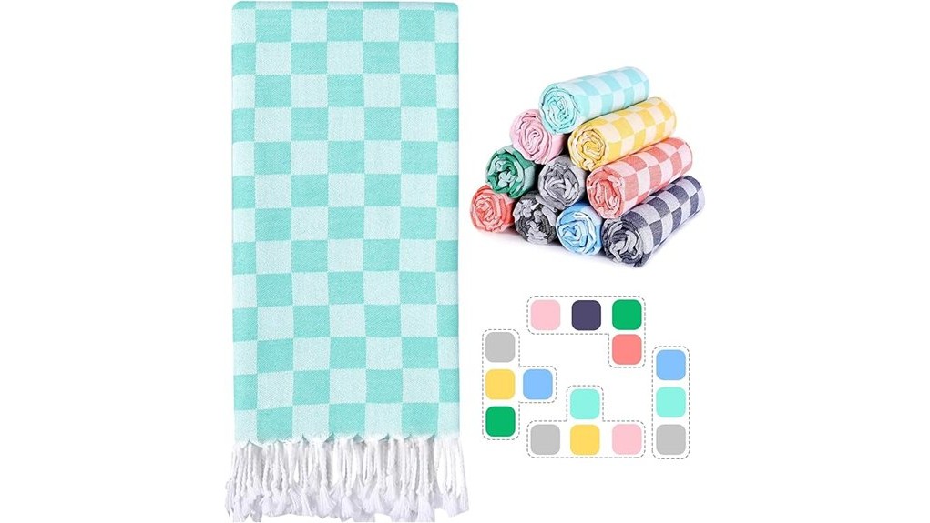 soft oversized checkered turkish towel