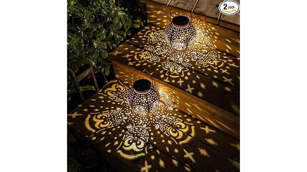 solar owl hanging lanterns