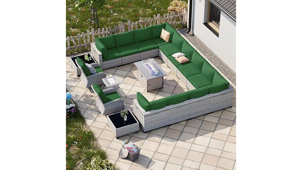 spacious 18 piece outdoor seating