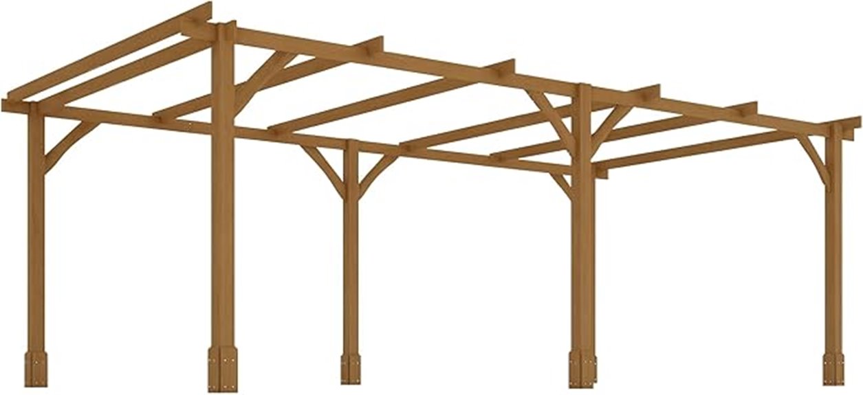 spacious aluminum pergola with curtains