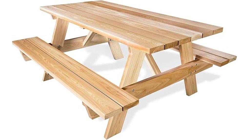 sturdy 6 foot cedar picnic table