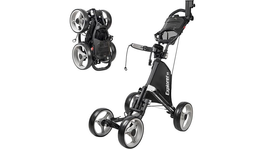 sturdy compact eight wheel pushcart