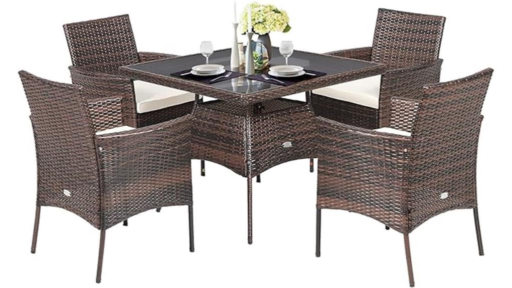 tangkula five piece wicker patio