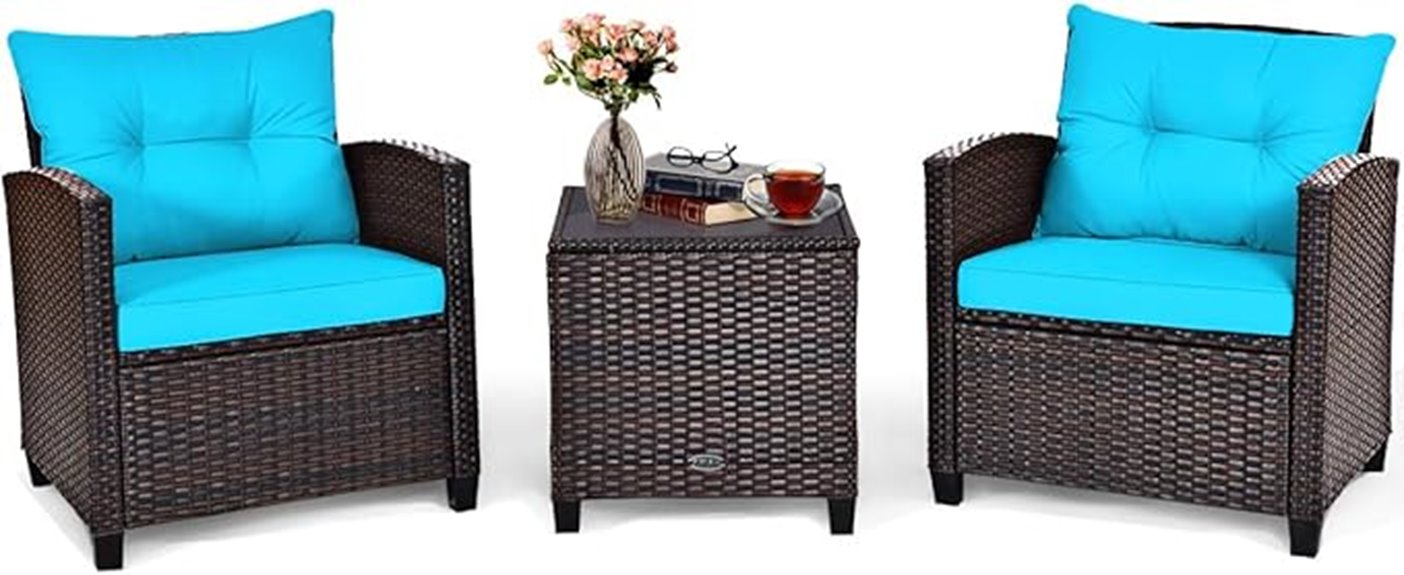 three piece outdoor patio set