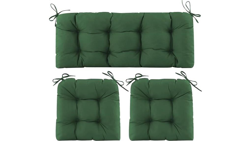 three piece wicker chair cushions