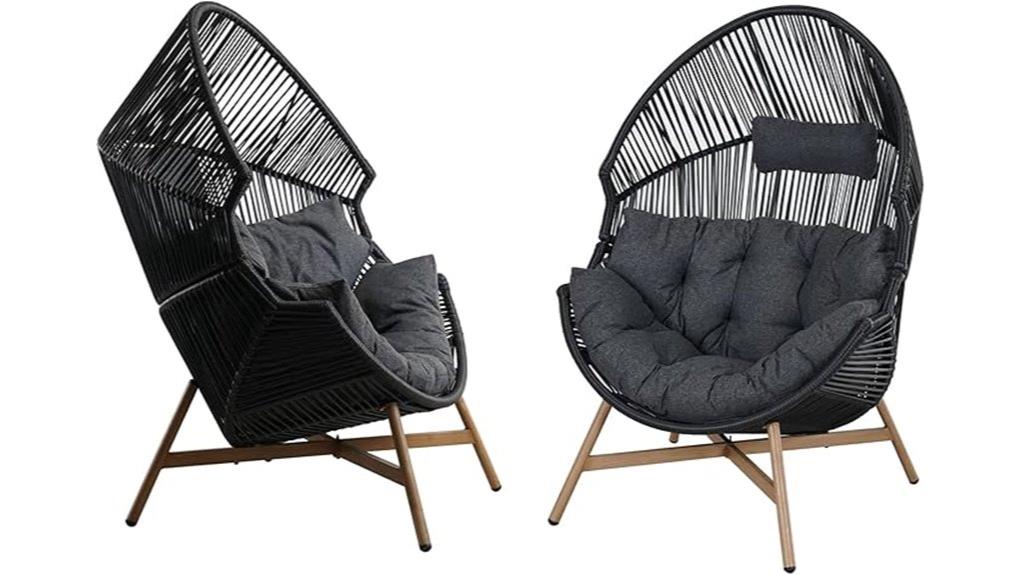 two piece egg chair set