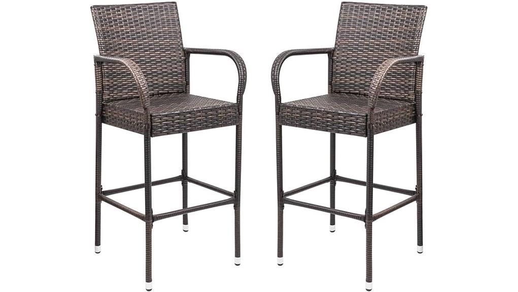 wicker homall patio barstools