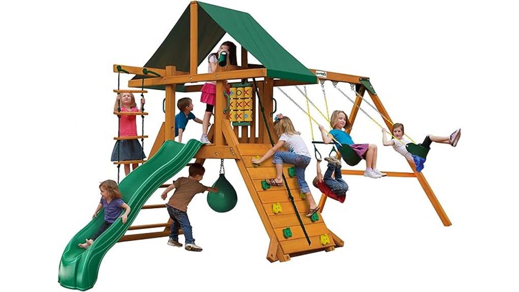 wood backyard swing set