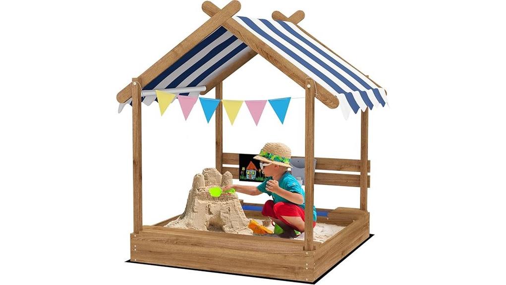 wood sandbox with canopy