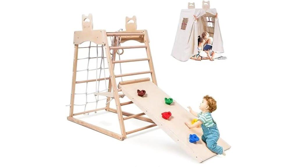 wooden 8 in 1 indoor playground