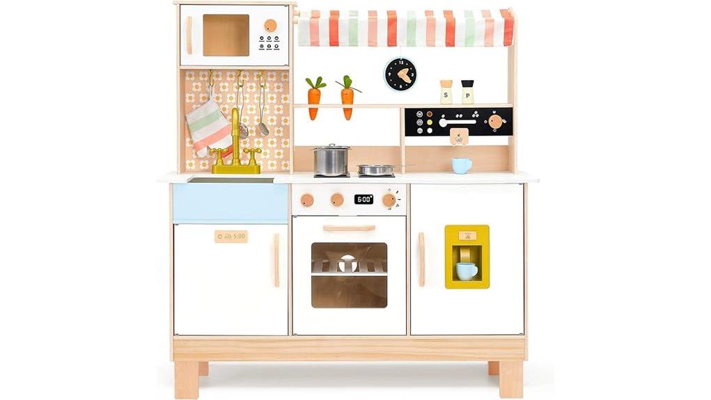 wooden kid friendly kitchen playset