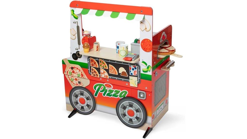 wooden pizza food truck