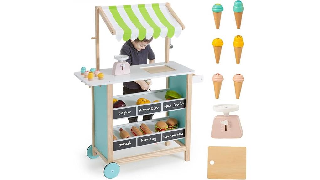 wooden pretend grocery playset