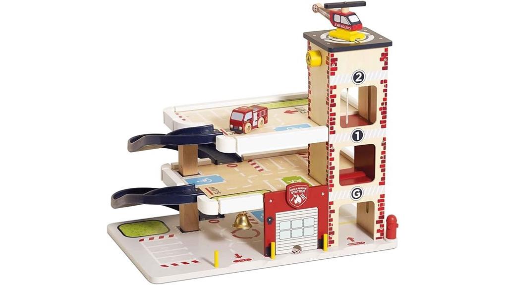 wooden three storey fire garage