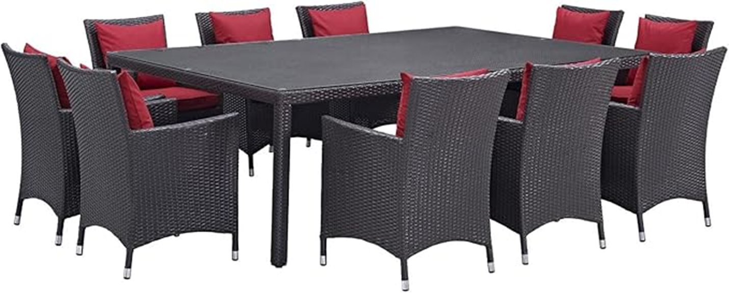 11 piece modern outdoor dining