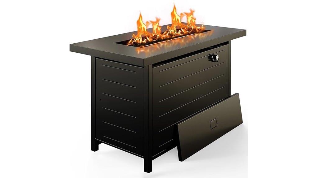 42 inch gas firepit table