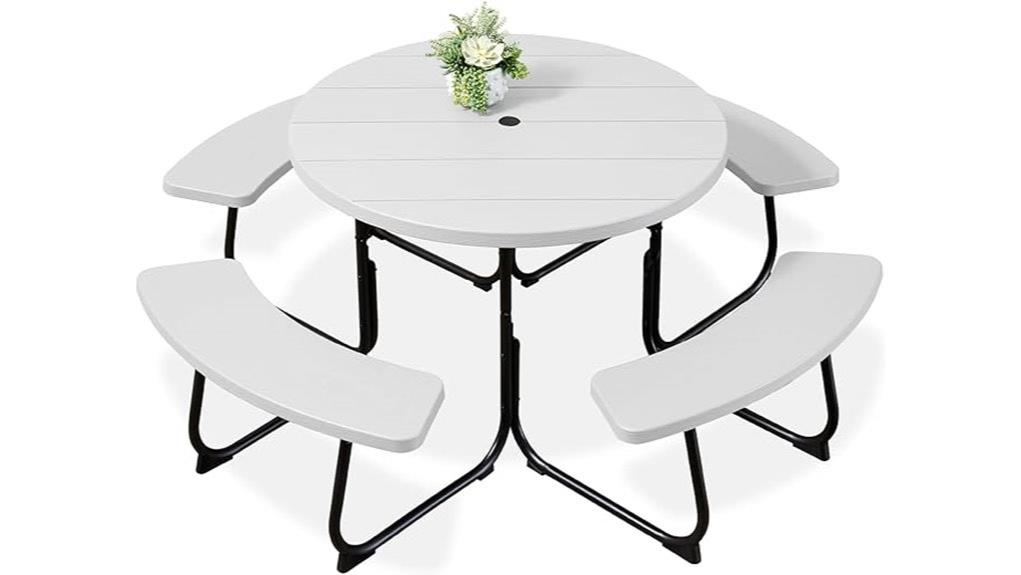 8 person outdoor picnic bench