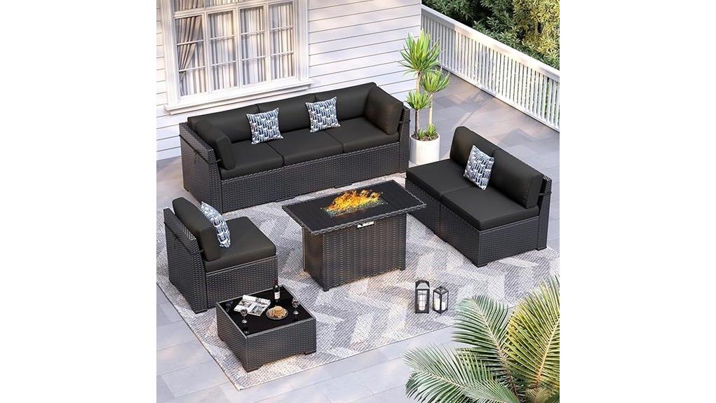 8 piece patio set with firepit 8 piece patio set with firepit
