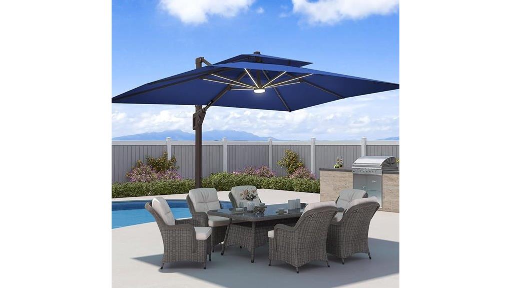 9x12 led cantilever patio umbrella
