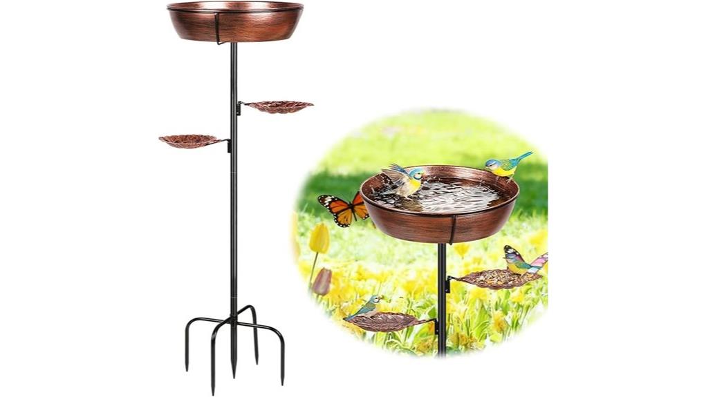 bronze metal outdoor birdbath