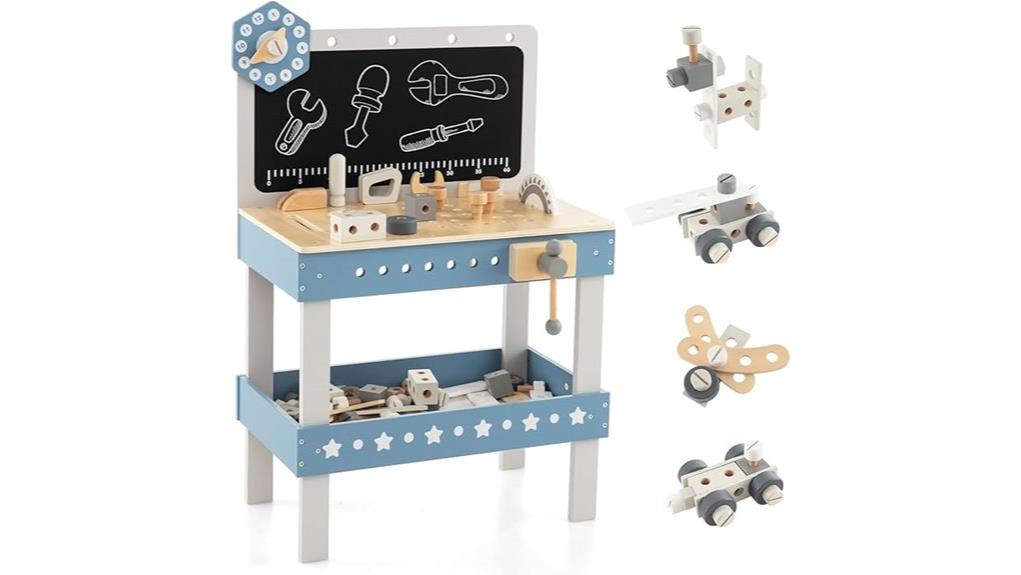 child sized realistic wooden workbench