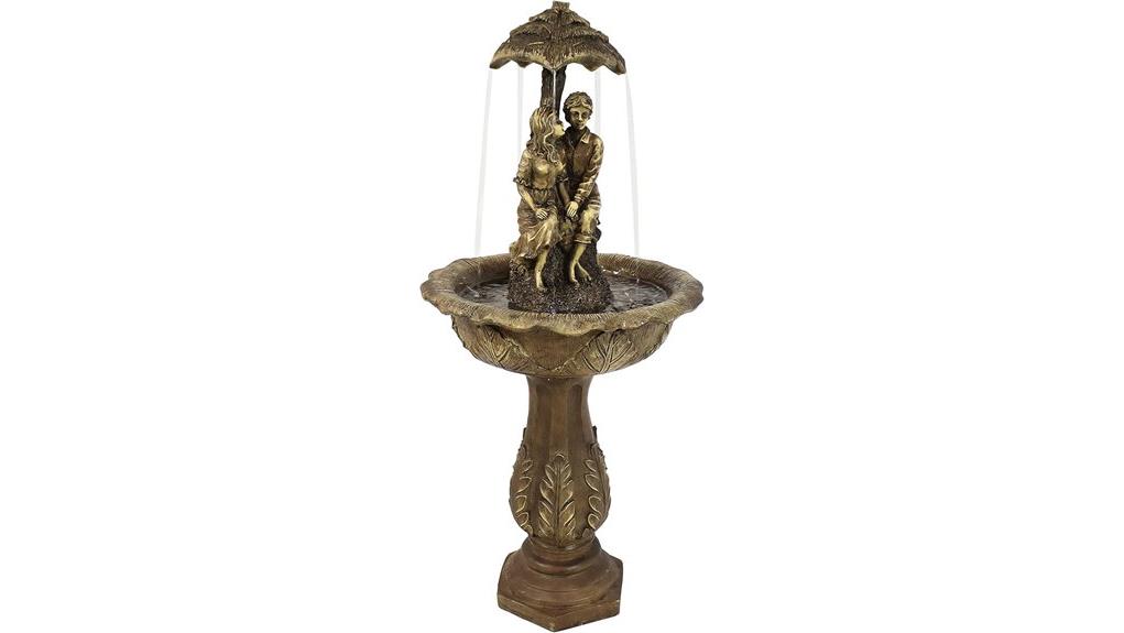 compact decorative fountain umbrella