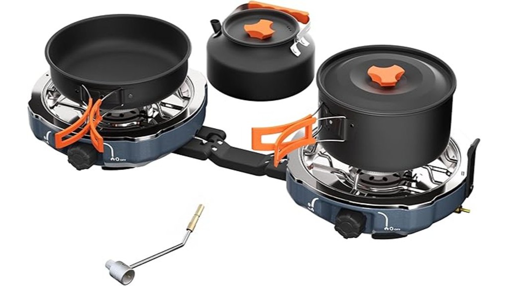 compact dual burner camping stove
