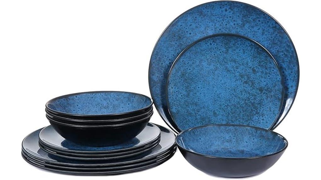 compact melamine dinnerware for four