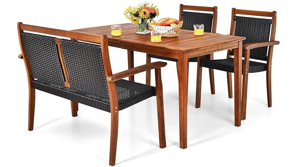 compact modern outdoor dining set