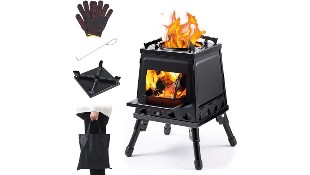 compact portable wood burning stove