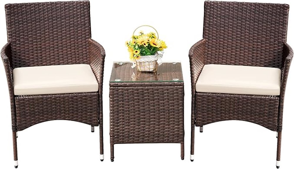 compact three piece outdoor set