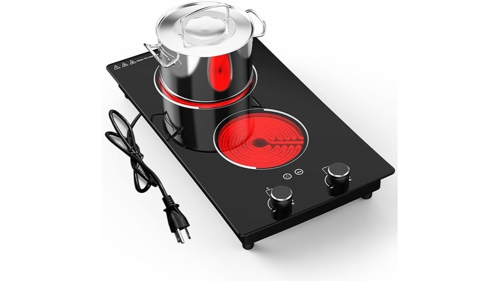 compact two burner electric cooktop