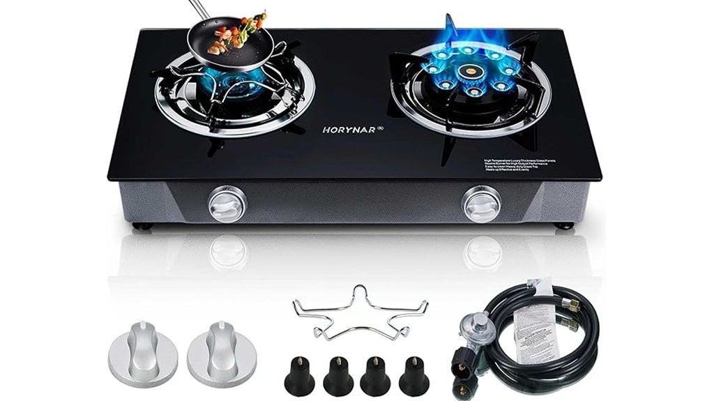 compact two burner propane stove
