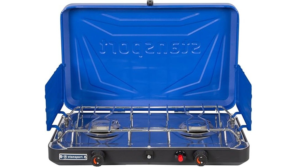 compact two burner propane stove