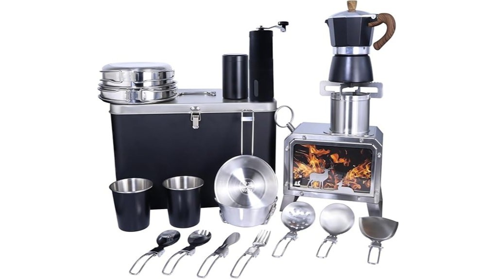 complete 20 piece camping cookware