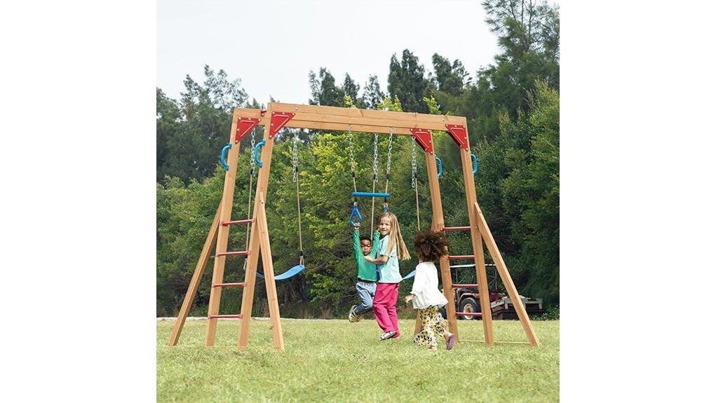 dolphin playground wooden swingset review