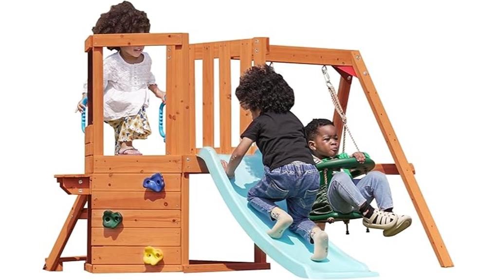 dolphin themed five in one toddler swingset