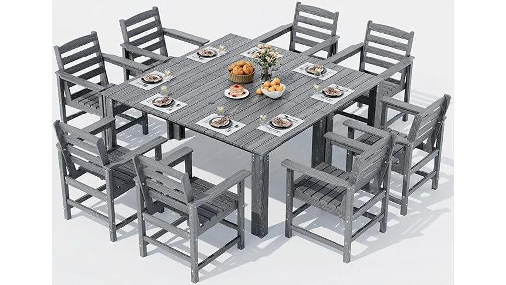 durable outdoor hdpe dining set
