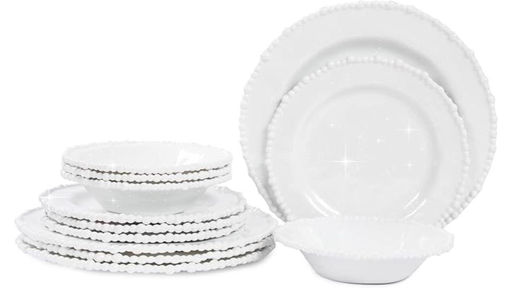 durable white melamine dinnerware set
