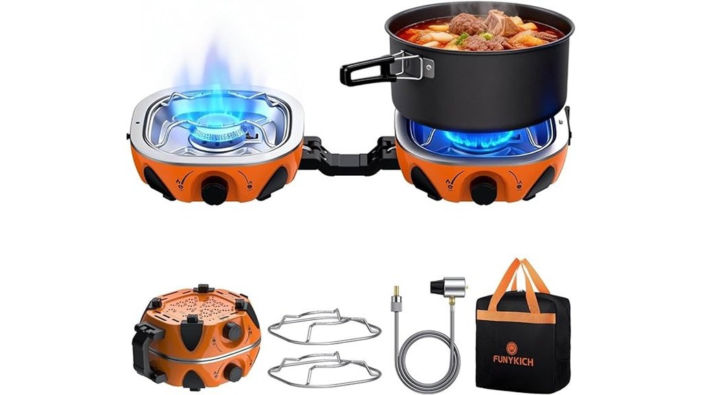 foldable two burner camping stove