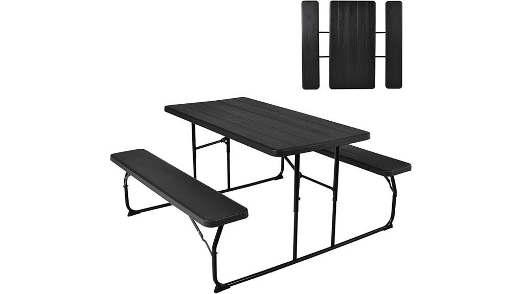 folding wood grain picnic set folding wood grain picnic set