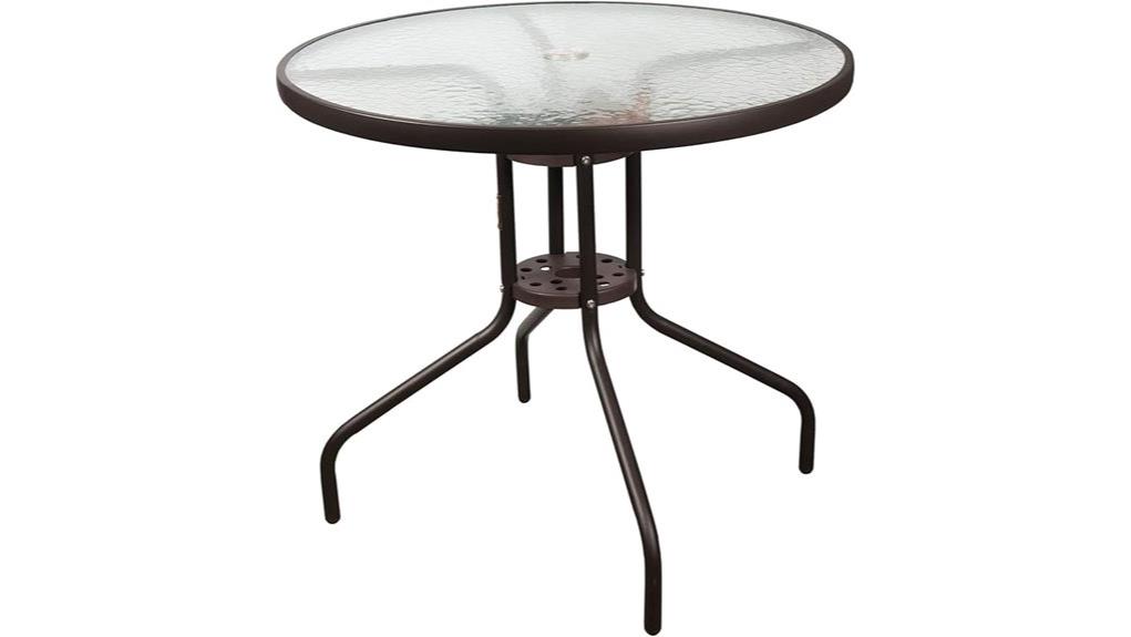 garden elements round patio dining