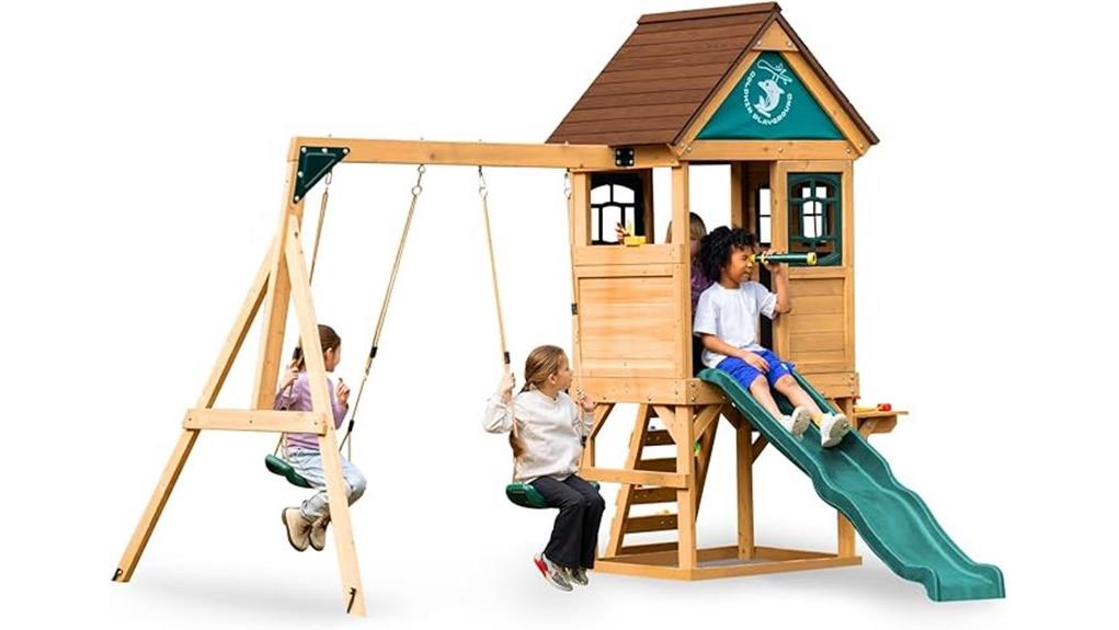 kids dolphin themed swing set