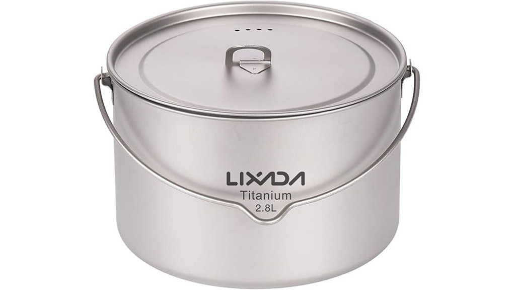 lightweight durable titanium camping pot