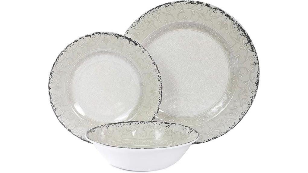 melamine four piece rusty gray