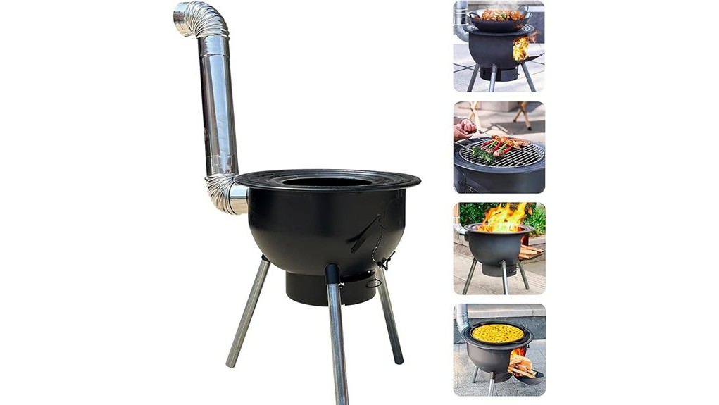 multifunctional wood burning grill stove
