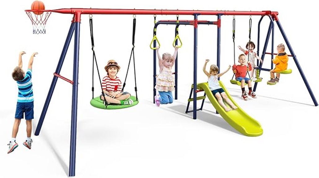 olakids 7 in 1 backyard swingset